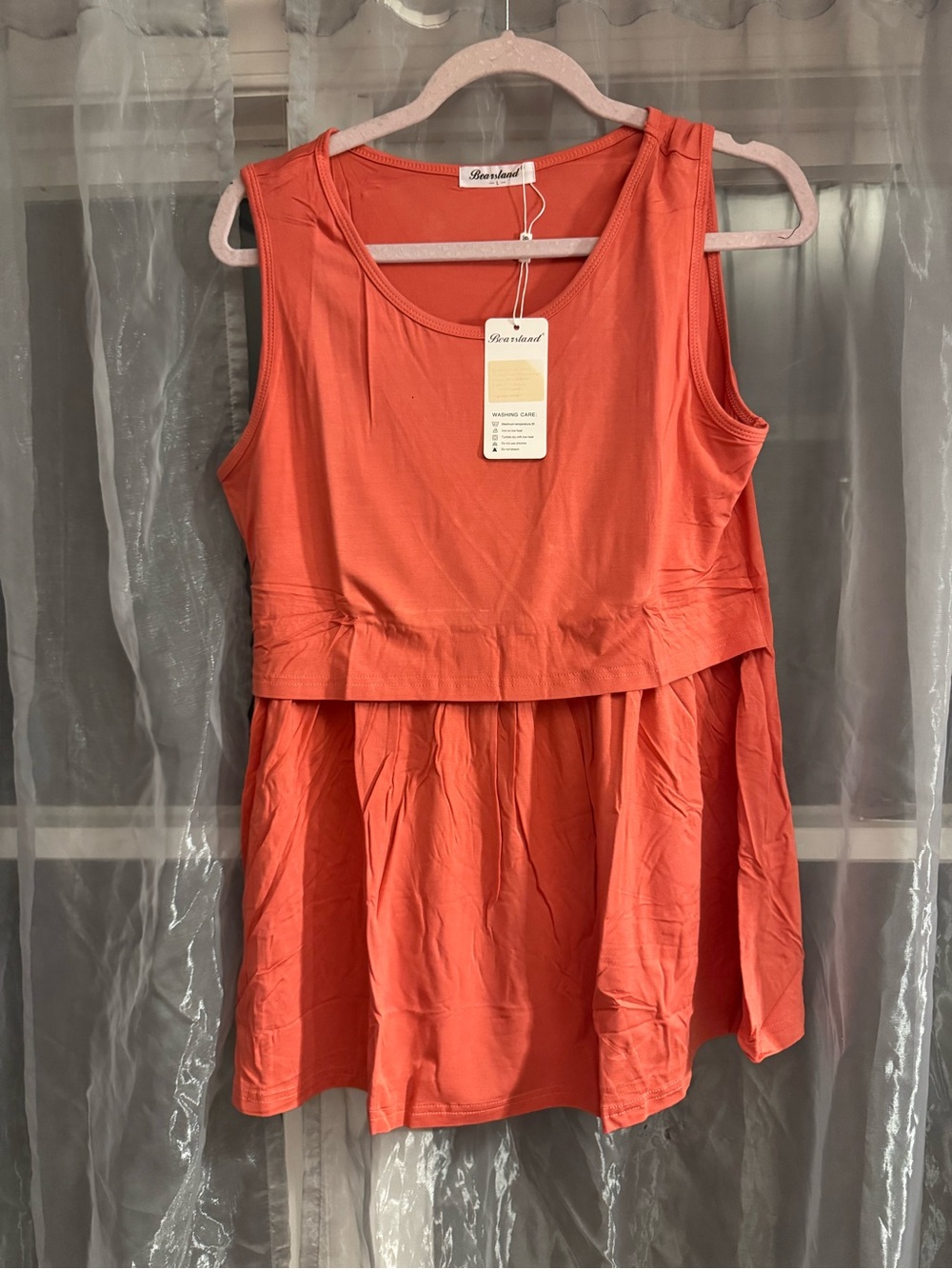 Bearsland Coral Layered Nursing Tank Top